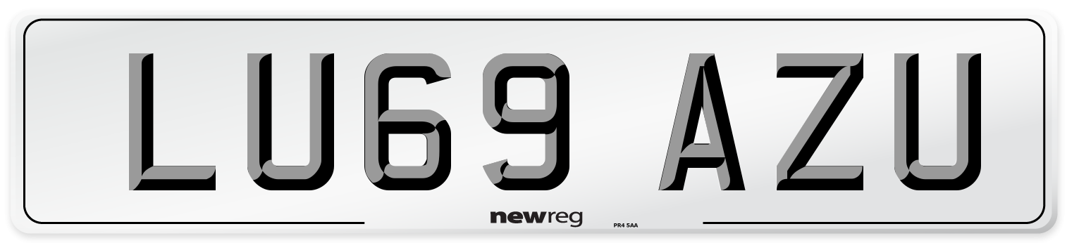LU69 AZU Number Plate from New Reg